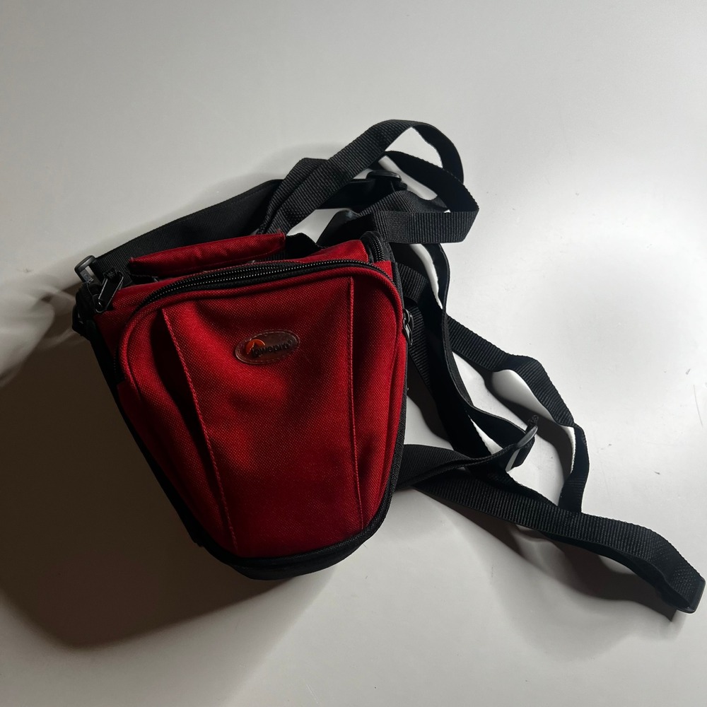 Lowepro EX 240 Camera Bag Red Black Digital SLR Holster Case Shoulder Strap